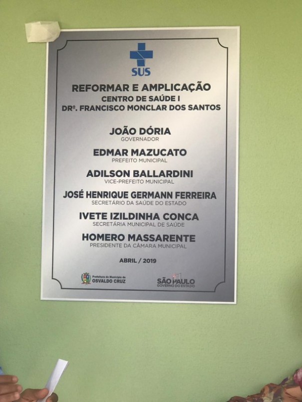 Prefeitura inaugura reforma e ampliao de parte do Centro de Sade