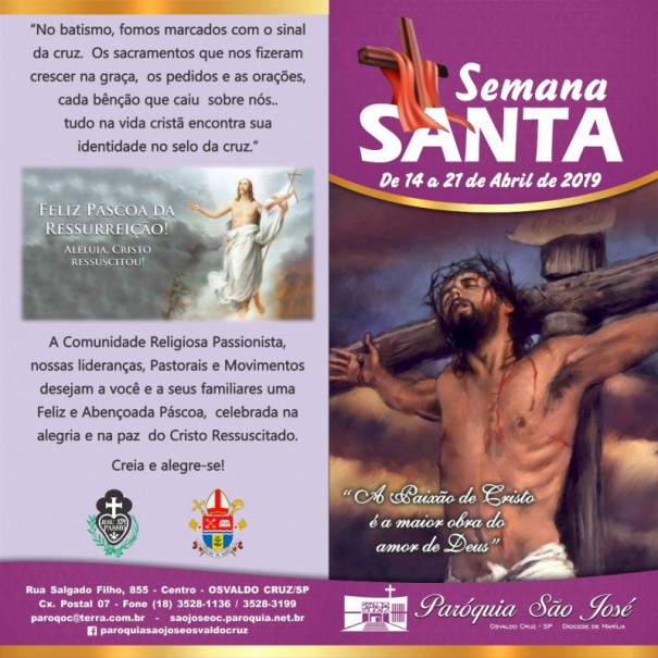 Semana Santa: Confira a programao completa da Semana Santa em OC