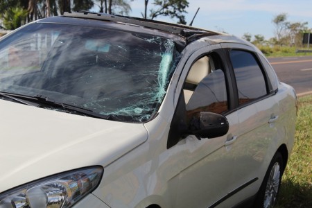 Carro capota antes da balança do DER perto de Dracena