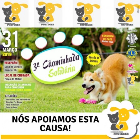 3ª Cãominhada Solidária acontece neste domingo em Lucélia