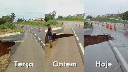 Aumenta a erosão em rodovia de Quintana