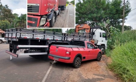 Acidente envolve duas carretas e carro na vicinal Tupã-Quatá