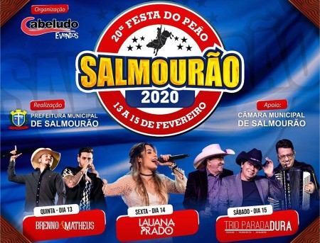 Prefeitura de Salmourão anuncia Festa do Peão com grandes atrações