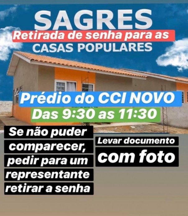 Inscritos para concorrer a uma das casas populares de Sagres precisam retirar senhas para participar do sorteio