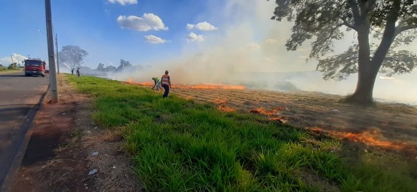 Incndio em 5 mil m de pastagem mobiliza Corpo de Bombeiros e a Defesa Civil em Martinpolis