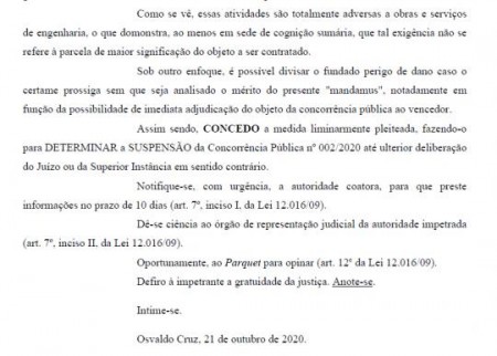 Justiça manda suspender licitação da zona azul em Osvaldo Cruz