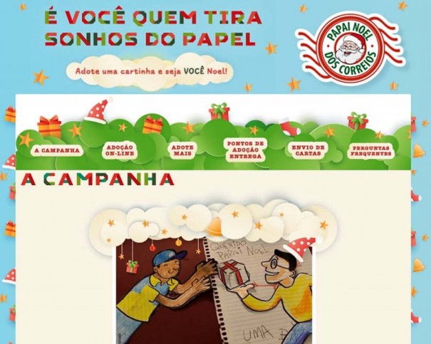 Cartinhas para Papai Noel podem ser encaminhadas online at sexta-feira (10) 