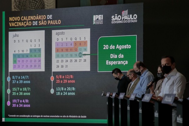 SP anuncia que vai vacinar todos adultos contra a Covid at 20 de agosto