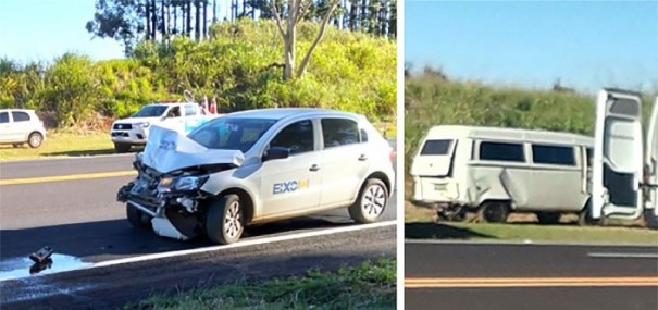 Coliso traseira deixa duas pessoas feridas na Rodovia SP-294