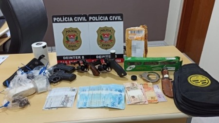 Polícia Civil prende suspeito de posse de armas, tráfico de drogas e agiotagem em Dracena