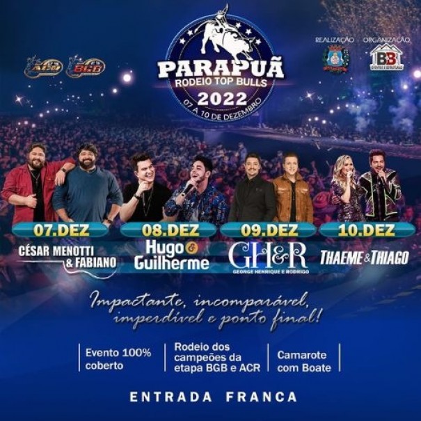 Parapu Rodeio Top Bulls segue at dia 10 com cobertura completa da Metrpole FM