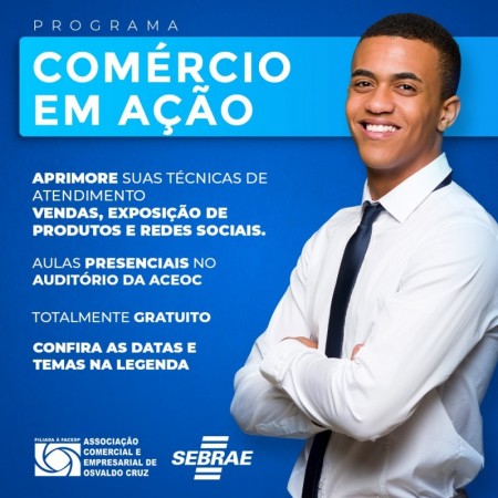 ACEOC está com inscrições abertas para o Programa Comércio em Ação