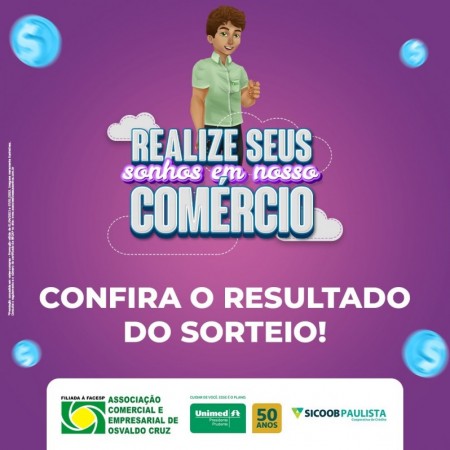 Confira os ganhadores do sorteio da Campanha  'Realize Seus Sonhos em Nosso Comércio' da ACEOC