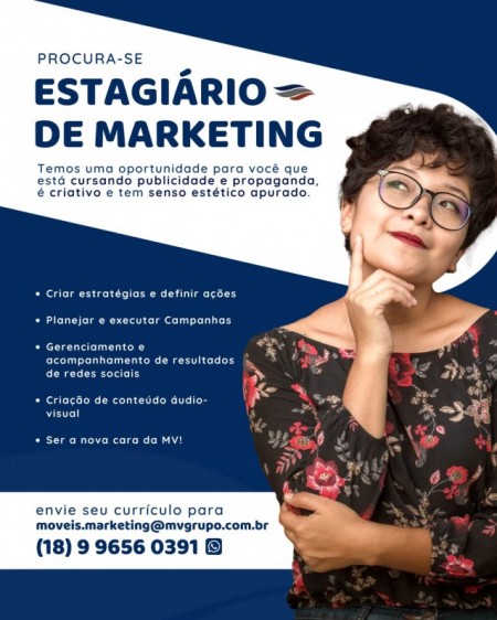 Grupo MV está com vaga disponível para estagiário na área de Marketing