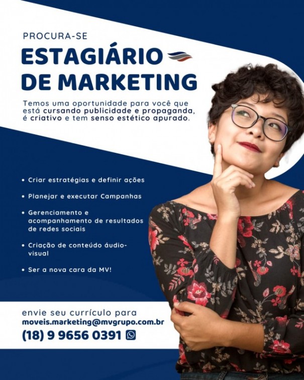 Grupo MV est com vaga disponvel para estagirio na rea de Marketing