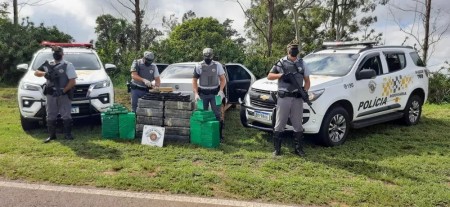 Fiscalização apreende carga de mais de 300kg de maconha em carro na estrada que liga Mariápolis e Pracinha