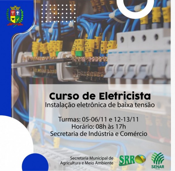 Secretaria Municipal de Agricultura e Meio Ambiente promove dois cursos de eletricista