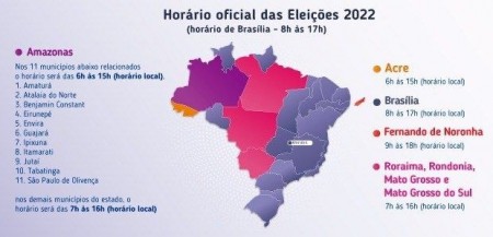 Votação em todo o país seguirá o horário de Brasília