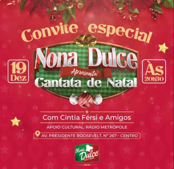 Rotisseria Nona Dulce promove Cantata de Natal em Osvaldo Cruz 