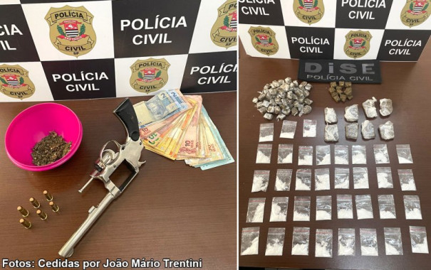 Operação da Polícia Civil apreende maconha, dinheiro, revólver e cocaína em Herculândia