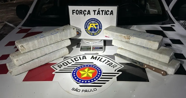 Rapaz tenta fugir de abordagem policial, mas acaba preso em flagrante com quase 6kg de maconha em Dracena