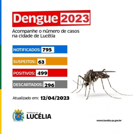 Lucélia chega a quase 500 casos de dengue este ano e três óbitos