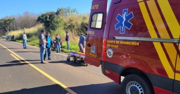 Motociclista fica gravemente ferido aps queda na vicinal que liga Tup a Arco-ris