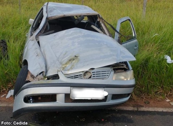 Motorista sofre ferimentos leves em acidente na vicinal Iacri - Rinpolis