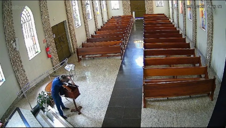 LadrÃ£o danifica urnas e furta dinheiro de dÃ­zimo do SantuÃ¡rio de Nossa Senhora Aparecida, em Presidente Prudente; 