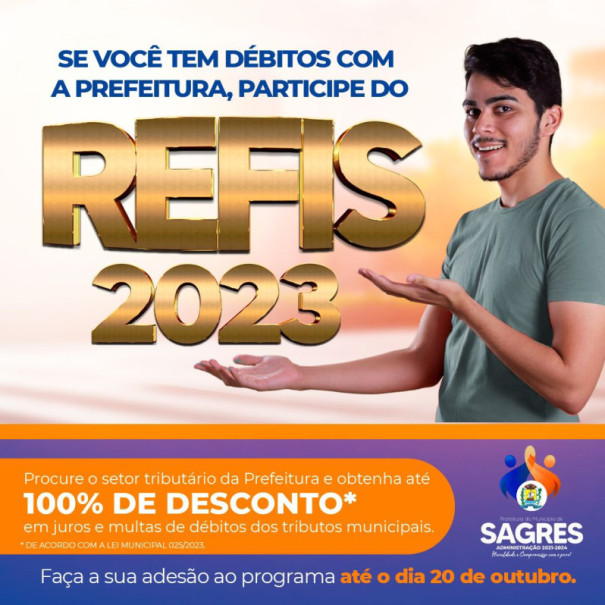 Prefeitura de Sagres anuncia Refis 2023