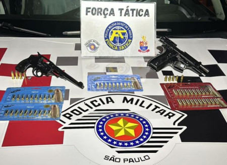 ForÃ§a TÃ¡tica faz apreensÃ£o de duas armas de fogo em LucÃ©lia 