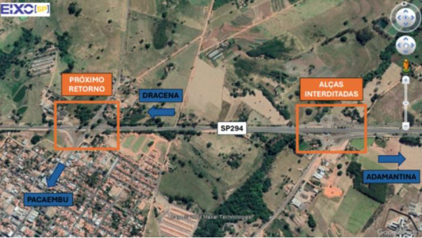 Passagens inferiores da SP-294 serão interditadas em Pacaembu