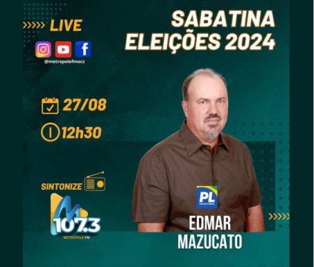 RÃ¡dio MetrÃ³pole FM dÃ¡ sequÃªncia as sabatinas com os candidatos a Prefeitura de Osvaldo Cruz