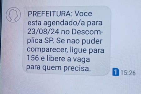 Alerta de tentativa de golpe usando um suposto serviÃ§o chamado Descomplica-SP em Osvaldo Cruz