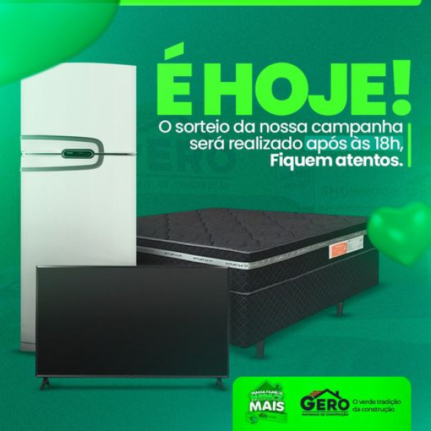 Gero Materiais realiza hoje o sorteio da campanha dos seus 17 anos 