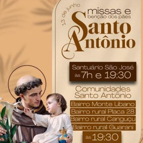 Comunidade Católica de Osvaldo Cruz comemora hoje o Dia de Santo Antônio