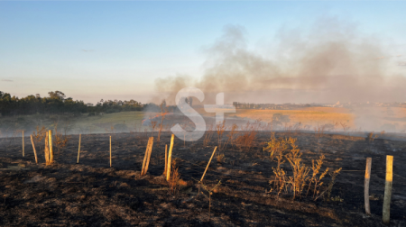 IncÃªndio atinge Ã¡reas de pastagem e afeta propriedades rurais em Adamantina e LucÃ©lia