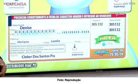 Moradora de LucÃ©lia ganha prÃªmio de R$ 500 mil no SPCAP