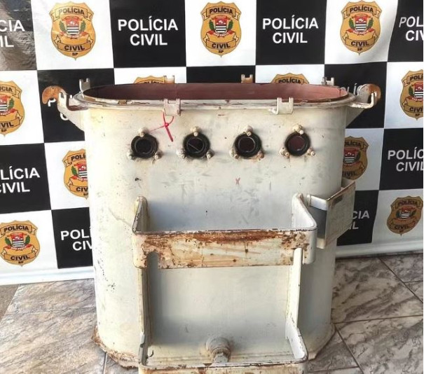 Polícia Civil recupera transformador de energia elétrica furtado da Sabesp, em Adamantina