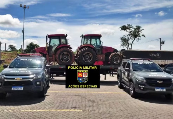 Polícia Militar intercepta tratores agrícolas furtados no interior de SP e que seriam levados até a fronteira com o Paraguai