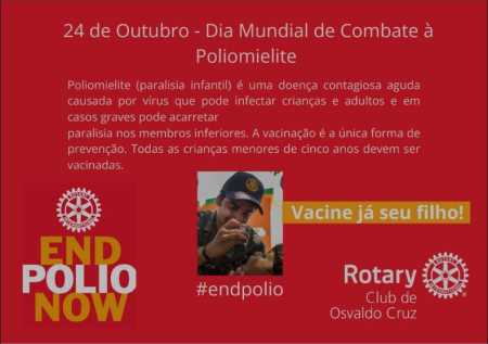 Dia 24 de outubro Ã© o Dia Mundial de Combate a Poliomielite