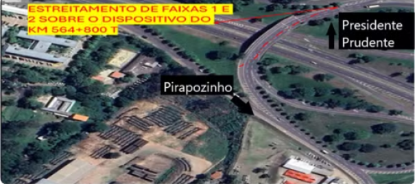 Obras inteditam passagem superior de viaduto na Rodovia Raposo Tavares, em Pirapozinho