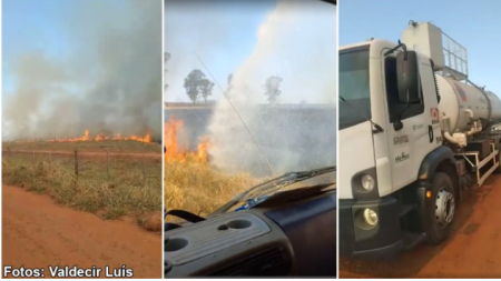 IncÃªndio atinge propriedade rural na divisa Bastos e ParapuÃ£