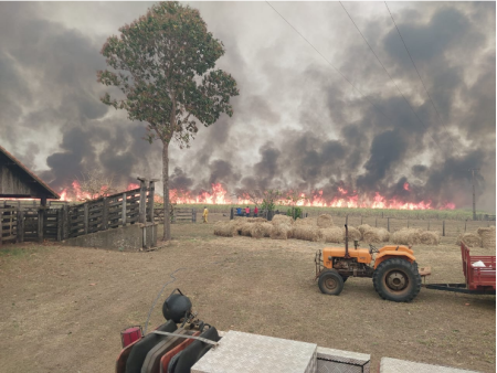 IncÃªndio de grandes proporÃ§Ãµes atingiu a zona rural de SalmourÃ£o 