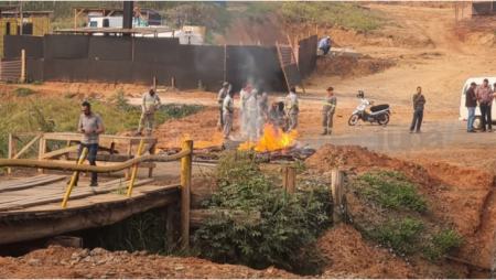 Obras na ponte sobre o cÃ³rrego Ãgua Bonita seguem paralisadas em QuatÃ¡