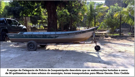 PolÃ­cia Civil recupera barcos furtados no Rio AguapeÃ­ em JunqueirÃ³polis