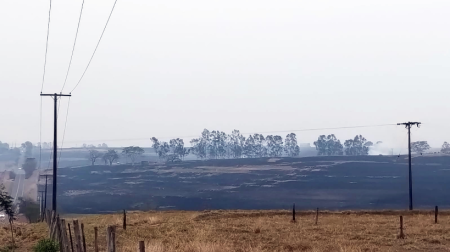 IncÃªndio atinge 5.130 hectares em 59 propriedades rurais em LucÃ©lia