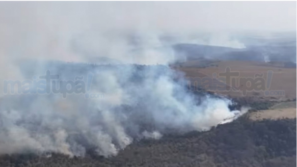 Com apoio aéreo, Pompeia luta contra incêndio em mata desde sábado