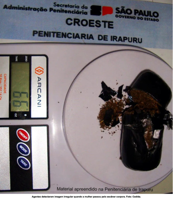 Agentes flagram visitante com maconha na Penitenciária de Irapuru 