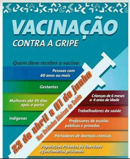 Setor de Saúde de Osvaldo Cruz organiza calendário de vacinação contra a gripe em 2018